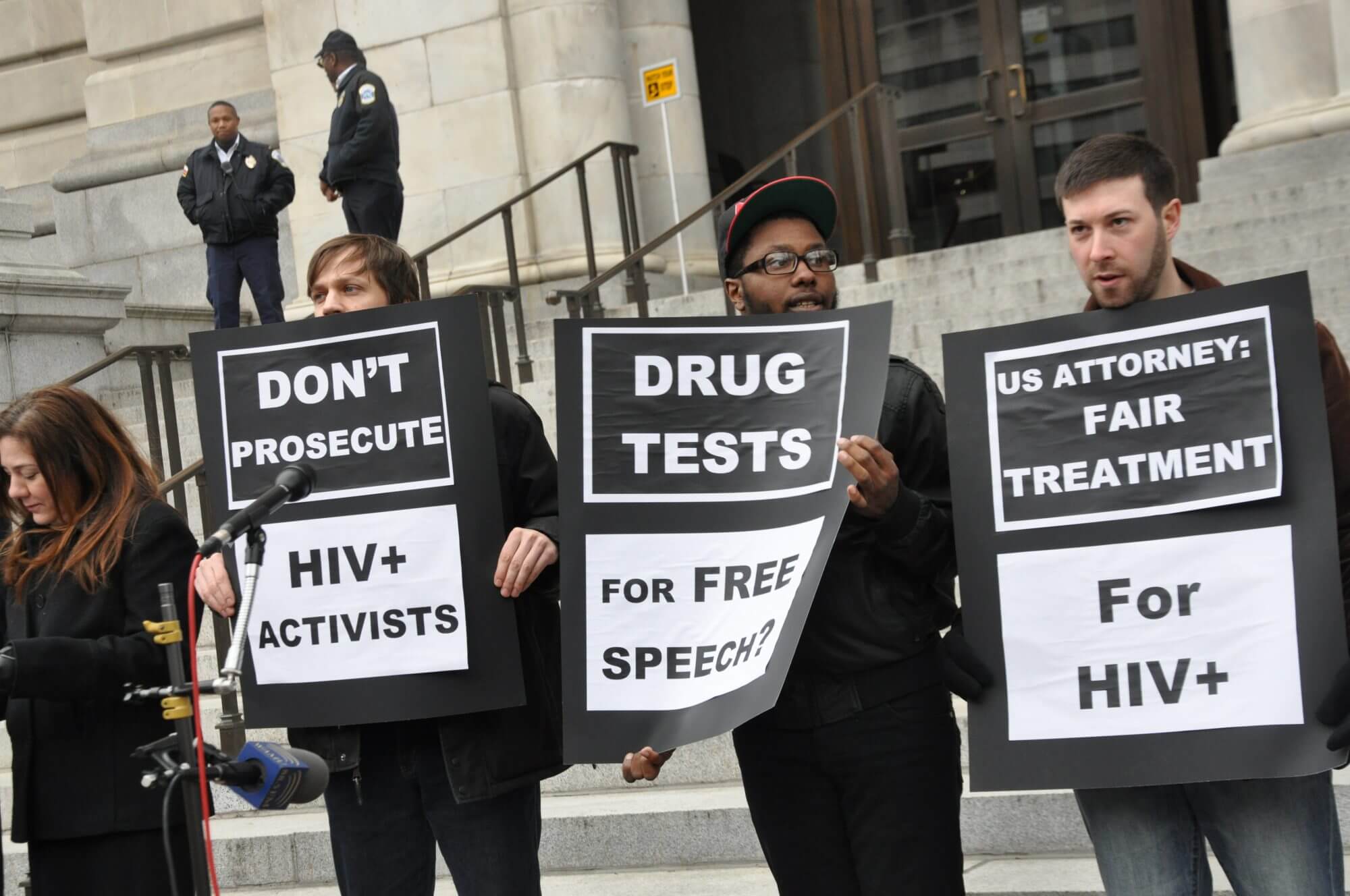 Activists protest arrests of AIDS demonstrators