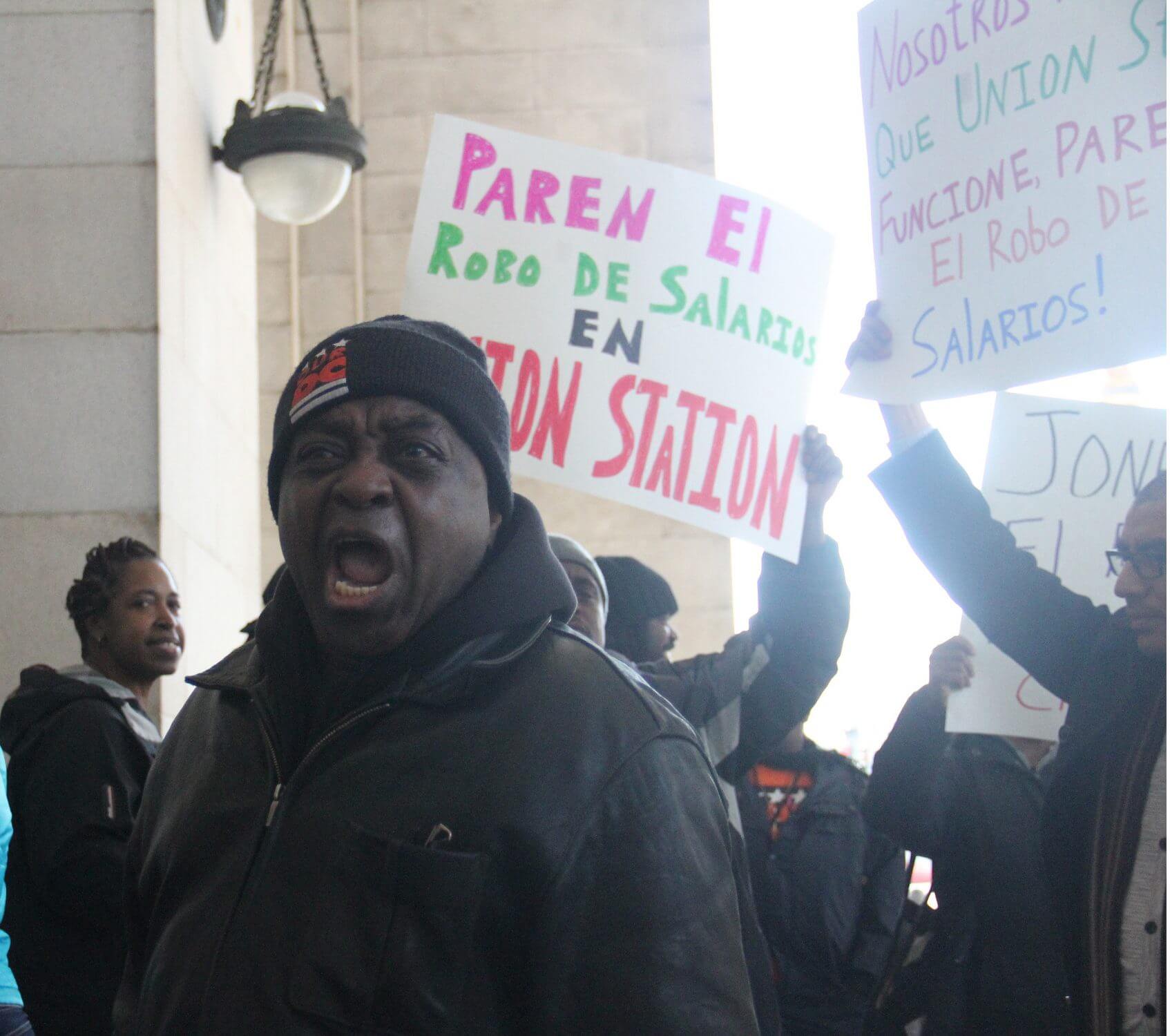 Protesters challenge low wages for workers at Washington’s Union Station