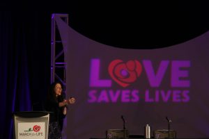 Anti-abortion activist Stephanie Gray addresses a packed ballroom at this year's March for Life conference. (Paola de Varona/MNS)