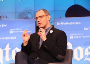 BuzzFeed Media Editor Craig Silverman described what fake news initially meant for him: A story that was 100 percent false, intended to deceive, and was financially driven. (Caroline Vakil/MNS)