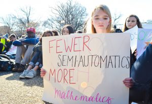 "I don't want to have to fear going to school and getting shot at school," said Madison Cuthbert, 15-year-old sophomore at Winston Churchill High School in Potomac Maryland. "We need to speak up for what we believe in." (Rhytha Zahid Hejaze/MNS)