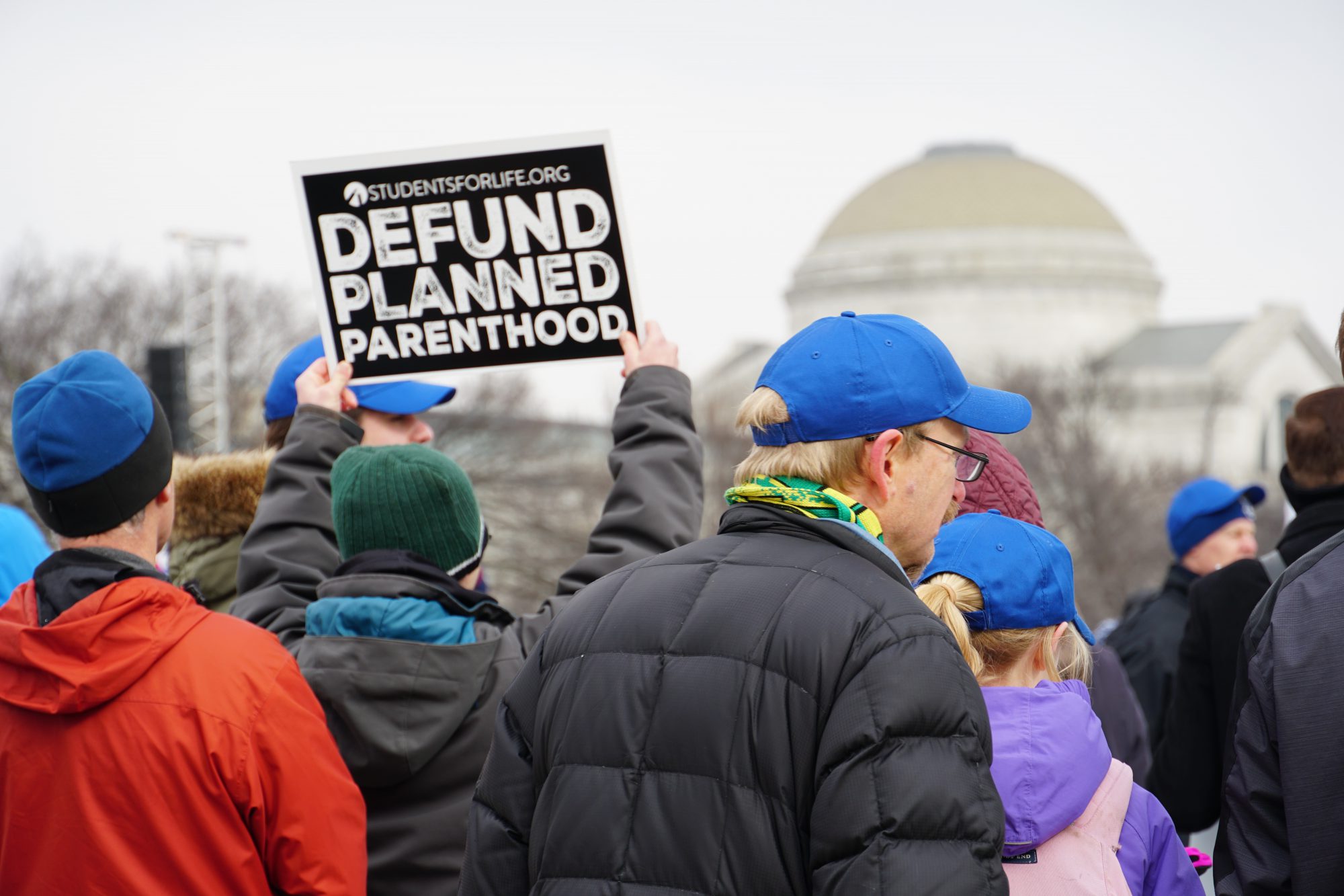 One of the marchers' goals is to defund Planned Parenthood. (Ester Wells/MNS)