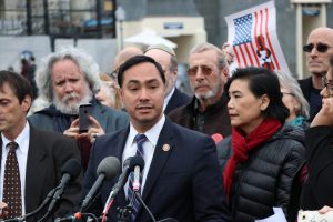 Rep. Joaquin Castro, D-Texas: “Places like Tornillo are really cogs in the morally bankrupt process of warehousing migrant children. Just because somebody crosses the border or presents themself for asylum in the United States does not make them not human. They deserve better treatment.” (Cameron Peters/MNS)