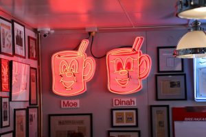 The diner’s mascots, “Moe” and “Dinah.” (Charlotte Walsh/MNS)