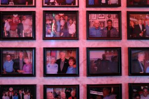The restaurant pays homage to its well-known visitors through its wall of framed photos of famous diners including Bill Clinton, John McCain, Barbara Bush, and Ivanka Trump. (Charlotte Walsh/MNS)