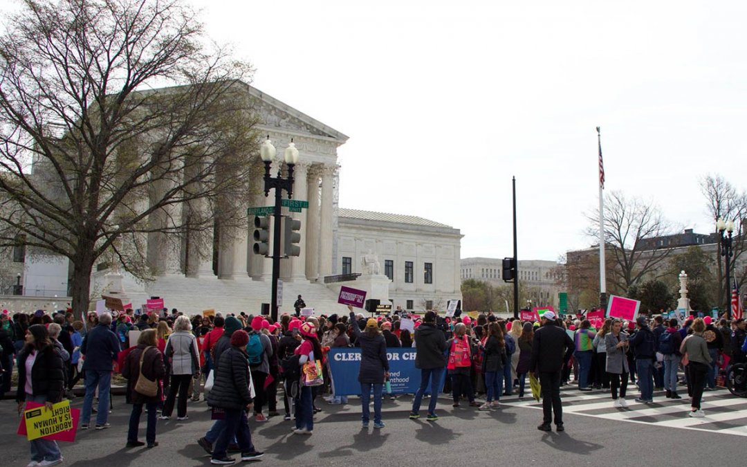 Protestors gather outside Supreme Court during abortion pill oral arguments