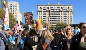 The march began at Freedom Plaza, where attendees listened as various speakers took to the stage in support of women’s rights. (Caroline Killilea/MNS)