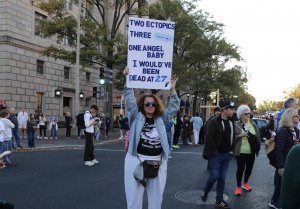 Many advocates had personal experiences with abortion and reproductive health care that drew them to Freedom Plaza on Saturday. (Caroline Killilea/MNS)