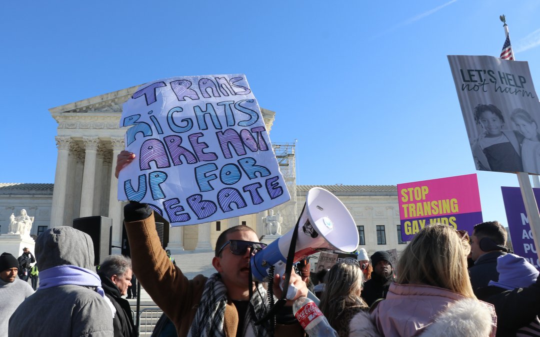 Hundreds protest outside Supreme Court as Justices hear case on Tennessee ban of gender-affirming care for minors