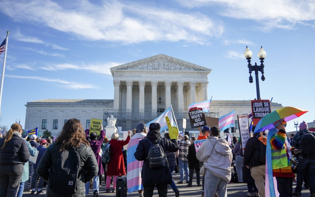 In Photos: Transgender athletes cases draw hundreds to Supreme Court steps