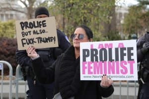 Destiny Herndon-De La Rosa stood outside the Supreme Court with a few other counterprotesters. She said she wishes President Donald Trump’s administration passed stricter laws on abortion. “Trump is not pro-life. He’s never been pro-life. He made a business deal with the pro-life movement for power and money,” she said. (Ben Shapiro/MNS)