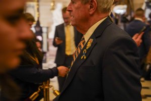 Many representatives chose to wear pins on their chests signifying various political stances, including “Release the files” and butterfly pins. (Cayla Labgold-Carroll/MNS)
