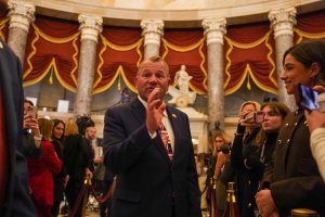 Rep. Tony Welhs, R-Texas, wore a Trump tie to the address that Trump later signed. (Cayla Labgold-Carroll/MNS)