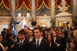 The senators were followed by their pages, who aid the senators daily and are typically 16-17 years old. (Cayla Labgold-Carroll/MNS)