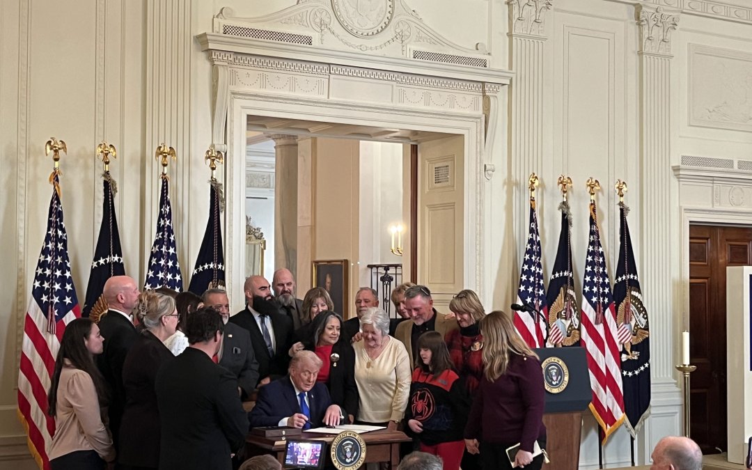 Trump defends immigration reforms in ceremony honoring “angel families”