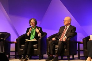 Maribeth DeLorenzo (left), Deputy Director of Urban Sustainability Administration at the Department of Energy & Environment, discusses climate change mitigation strategies in Washington, D.C. (David Sun/MNS)