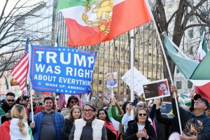 An attendee held a banner stating that “Trump was right about everything,” a sentiment that many in attendance agreed with. (Brooke Sharp/MNS)
